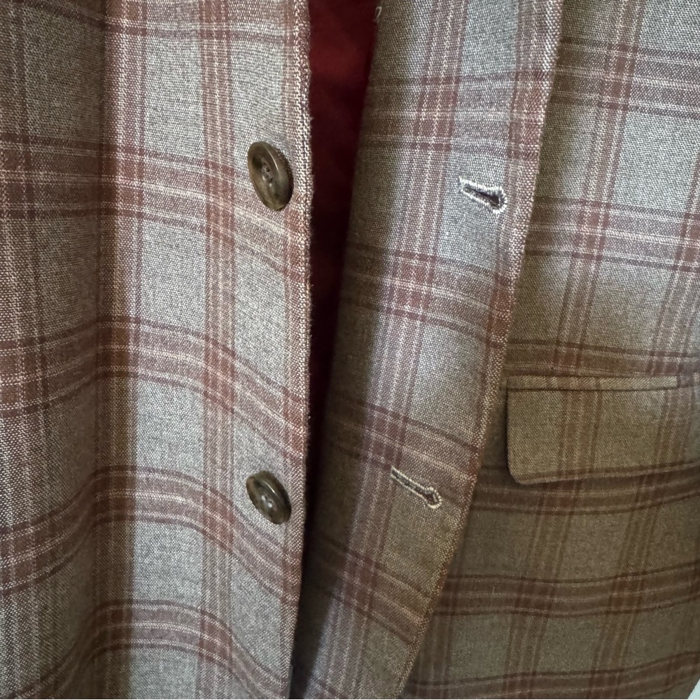 Nautica Modern Fit Men’s Sport Coat Blazer – Brown & Red Plaid – Size L50 $45 - Picture 3 of 10